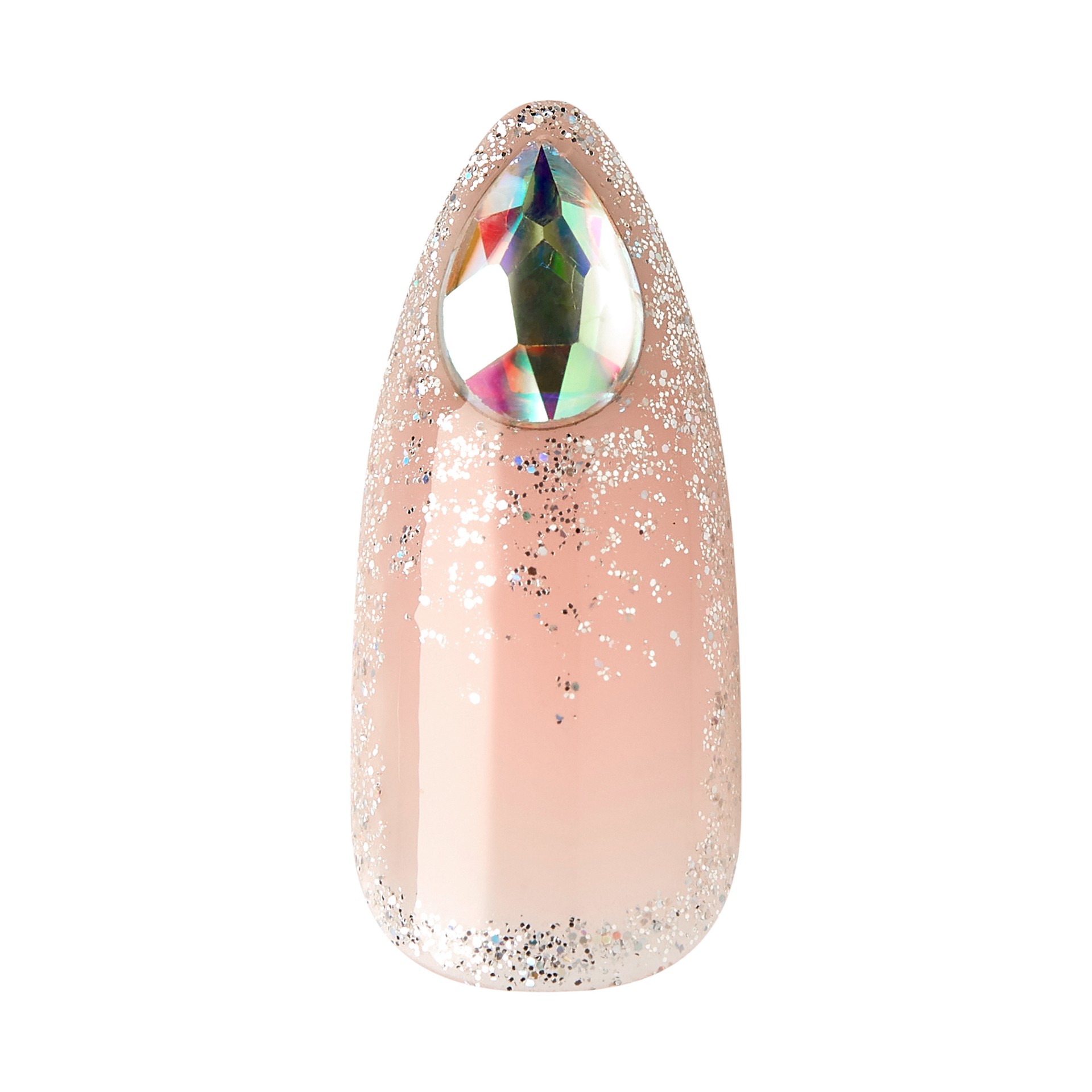 slide 5 of 5, KISS Gel Fantasy Allure Ready-To-Wear Long Almond Fake Nails, Pink & Silver, 28 Pieces, 1 ct