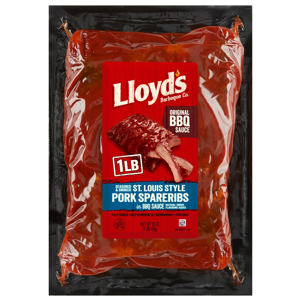 slide 8 of 12, Lloyd's Barbeque Company LLOYD'S Seasoned and Smoked St. Louis Style Pork Rib in Original BBQ Sauce, 16 oz