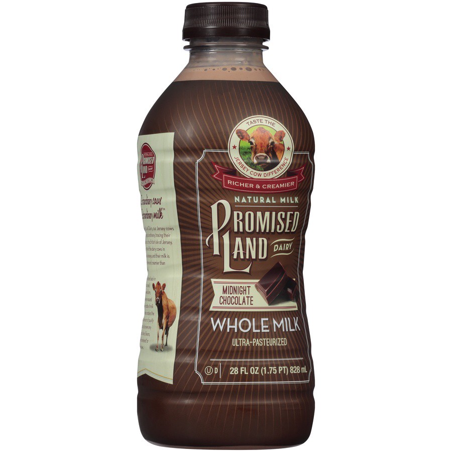 slide 1 of 4, Promised Land Dairy Midnight Chocolate Whole Milk 28 fl oz, 28 fl oz
