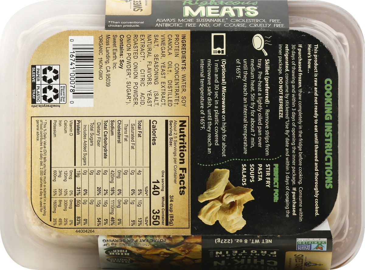 slide 6 of 9, Sweet Earth Mindful Chik'n Strips Plant Based Protein, 8 Oz, 8 oz