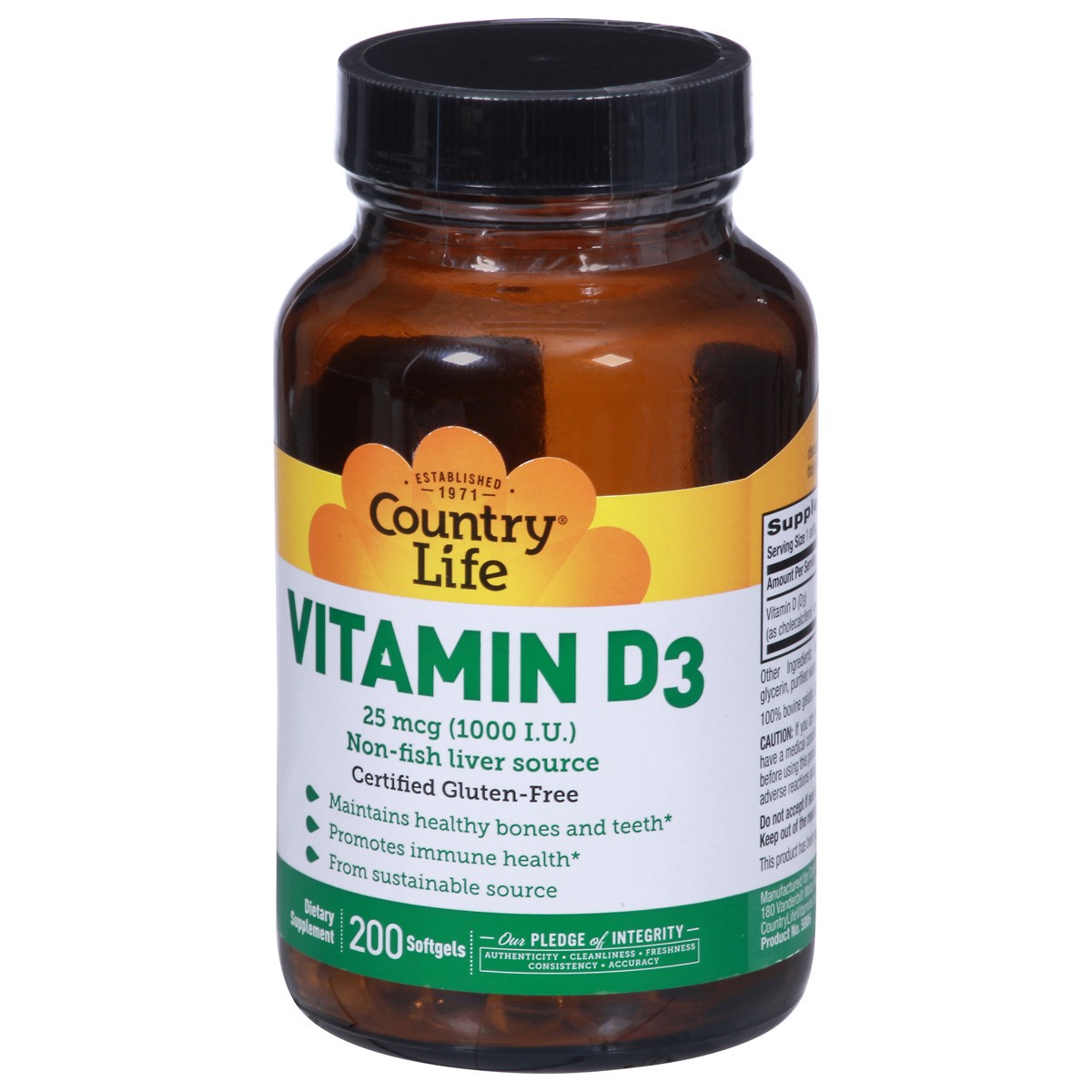 slide 10 of 10, Country Life 25 mcg Vitamin D3 200 Softgels, 200 ct