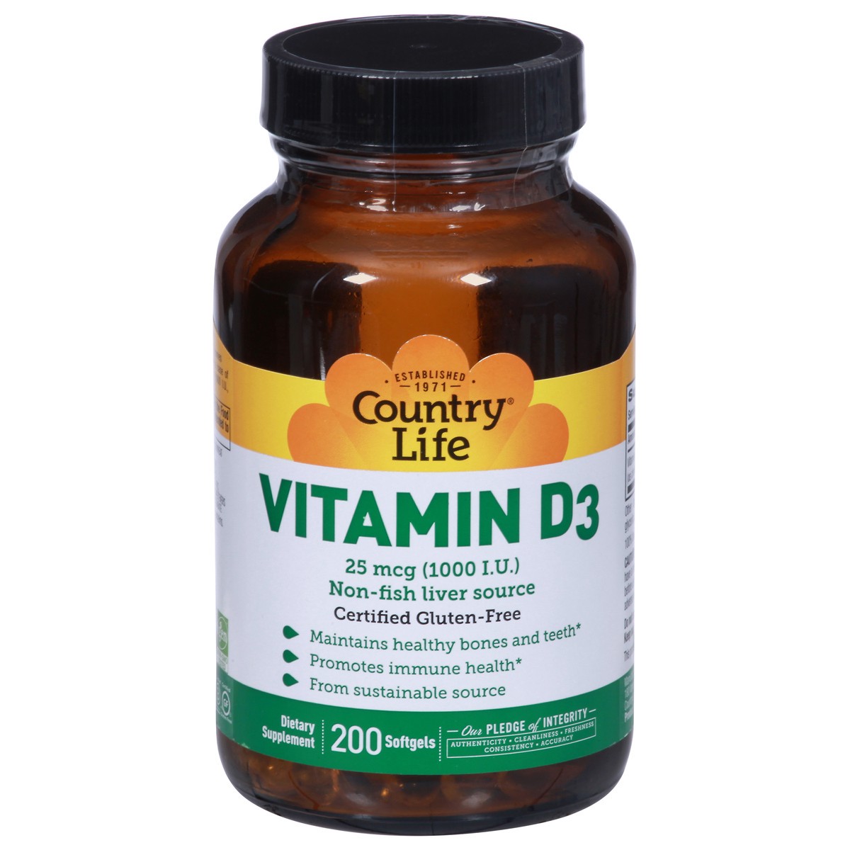 slide 7 of 10, Country Life 25 mcg Vitamin D3 200 Softgels, 200 ct