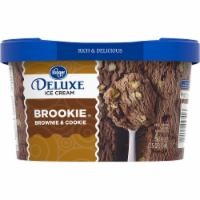 slide 1 of 1, Kroger Deluxe Brookie Ice Cream, 1.5 qt