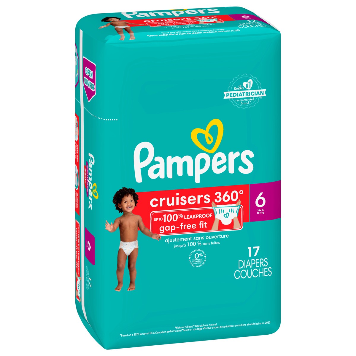 slide 4 of 6, Pampers Cruisers 360 Diapers Size 6 17 Count, 17 ct