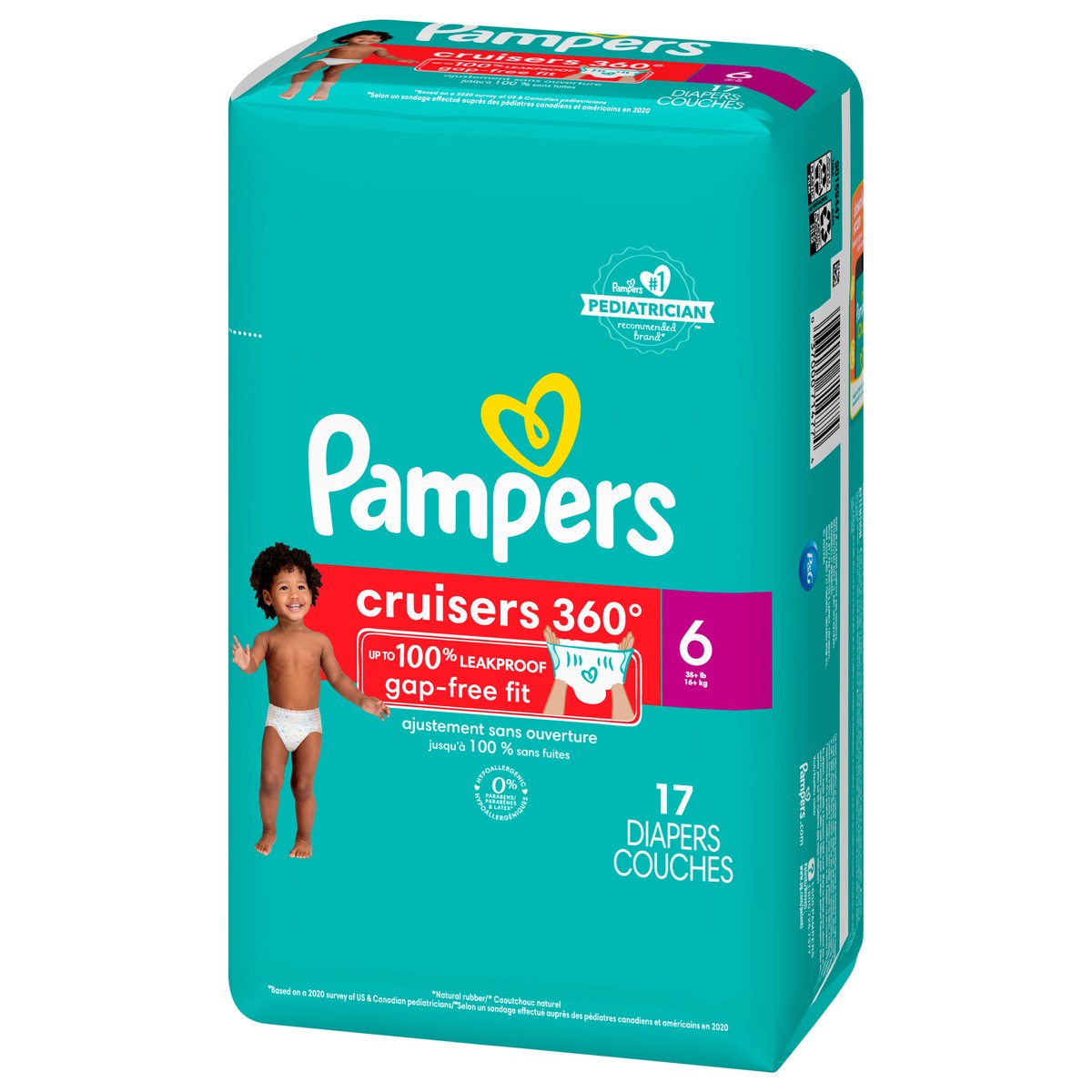 slide 6 of 6, Pampers Cruisers 360 Diapers Size 6 17 Count, 17 ct