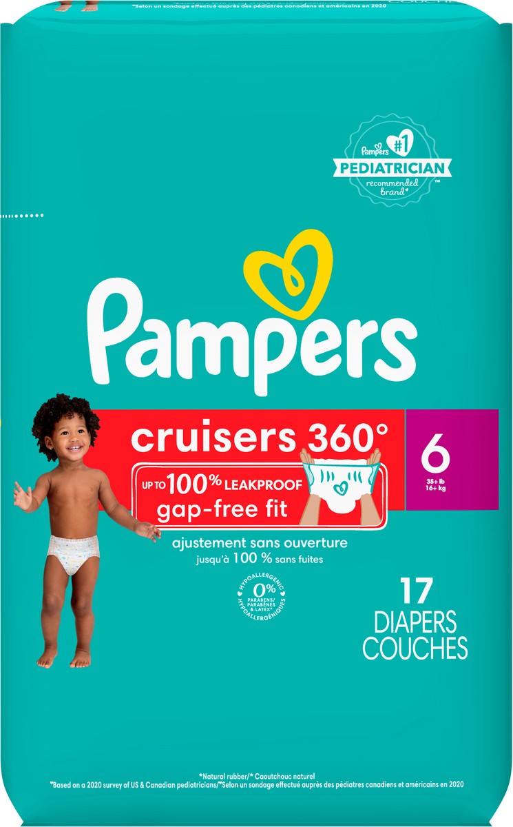 slide 3 of 6, Pampers Cruisers 360 Diapers Size 6 17 Count, 17 ct