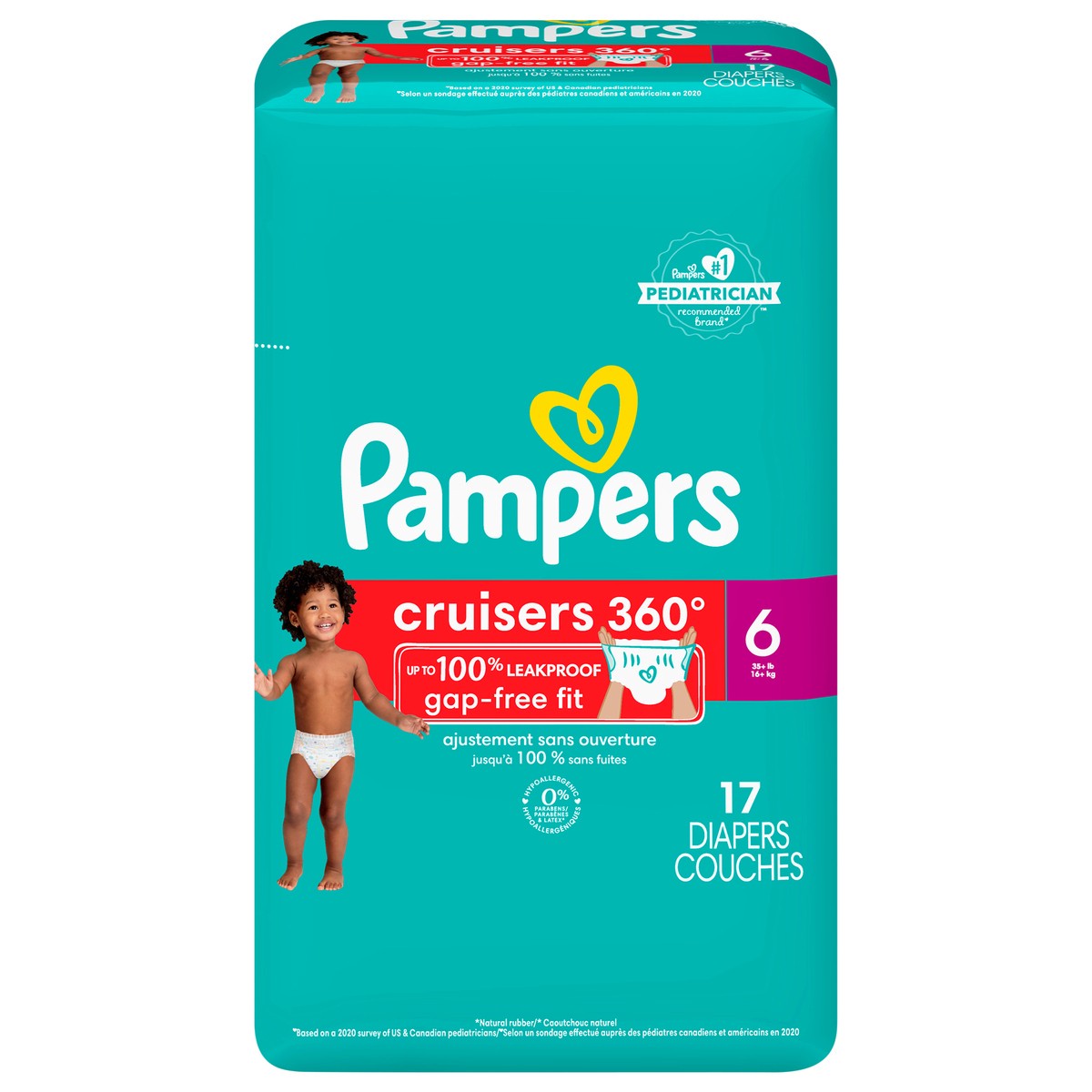 slide 6 of 6, Pampers Cruisers 360 Diapers Size 6 17 Count, 17 ct