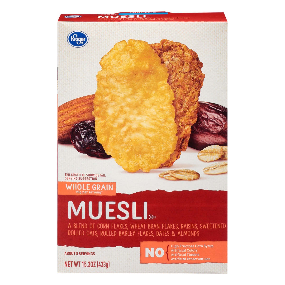 slide 1 of 1, Kroger Whole Grain Muesli, 15.3 oz