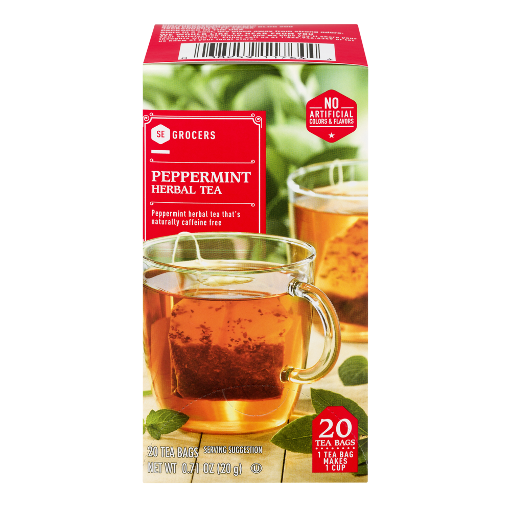 slide 1 of 1, SE Grocers Herbal Tea Peppermint - 20 ct, 20 ct