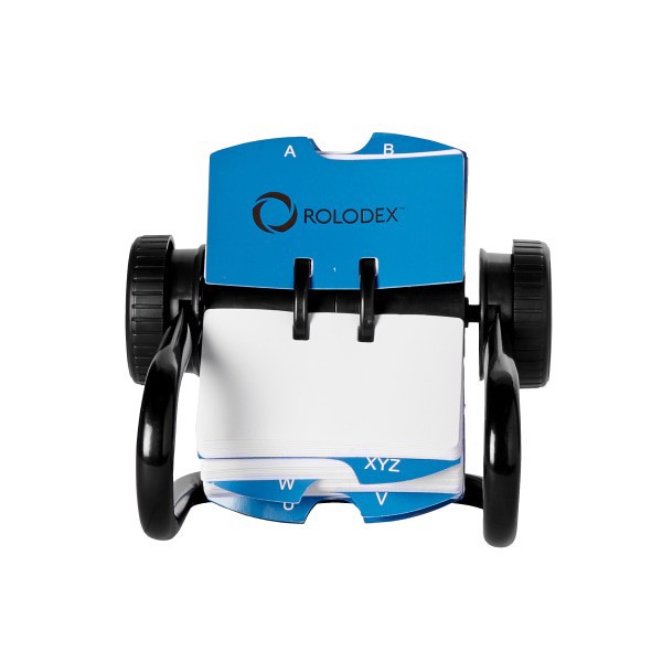 slide 3 of 4, Rolodex Open Rotary Card File Holds 500 2-1/4 x 4 Cards, Black, 500 ct; 2 1/4 in x 4 in