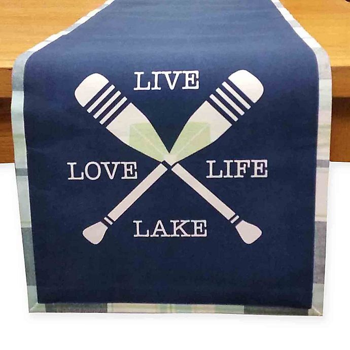 slide 1 of 6, Design Imports Oars Live Love Lake Table Runner, 90 in