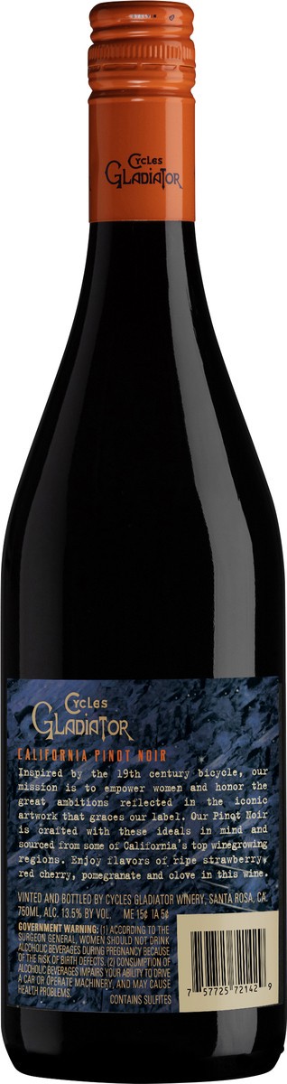 slide 3 of 6, Cycles Gladiator Pinot Noir, 750 ml