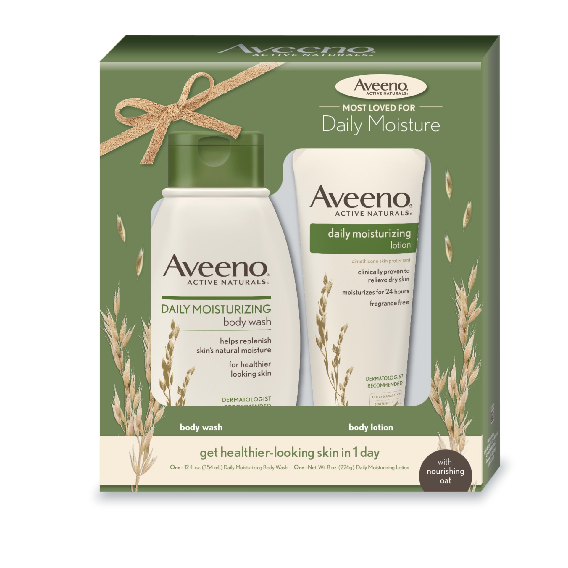 slide 1 of 2, AVEENO Daily Moisturizing Lotion & Wash Pack, 1 ct