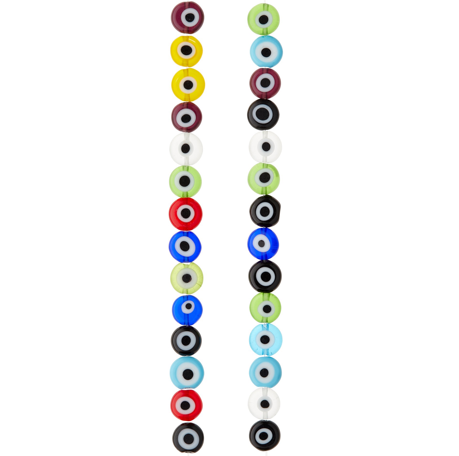 slide 3 of 3, Multicolor Eye Dot Glass Lentil Beads, 8mm By Bead Landing, 8mm