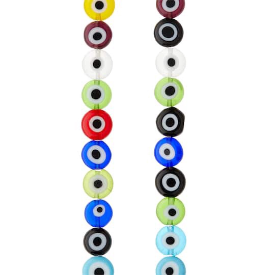 slide 1 of 3, Multicolor Eye Dot Glass Lentil Beads, 8mm By Bead Landing, 8mm