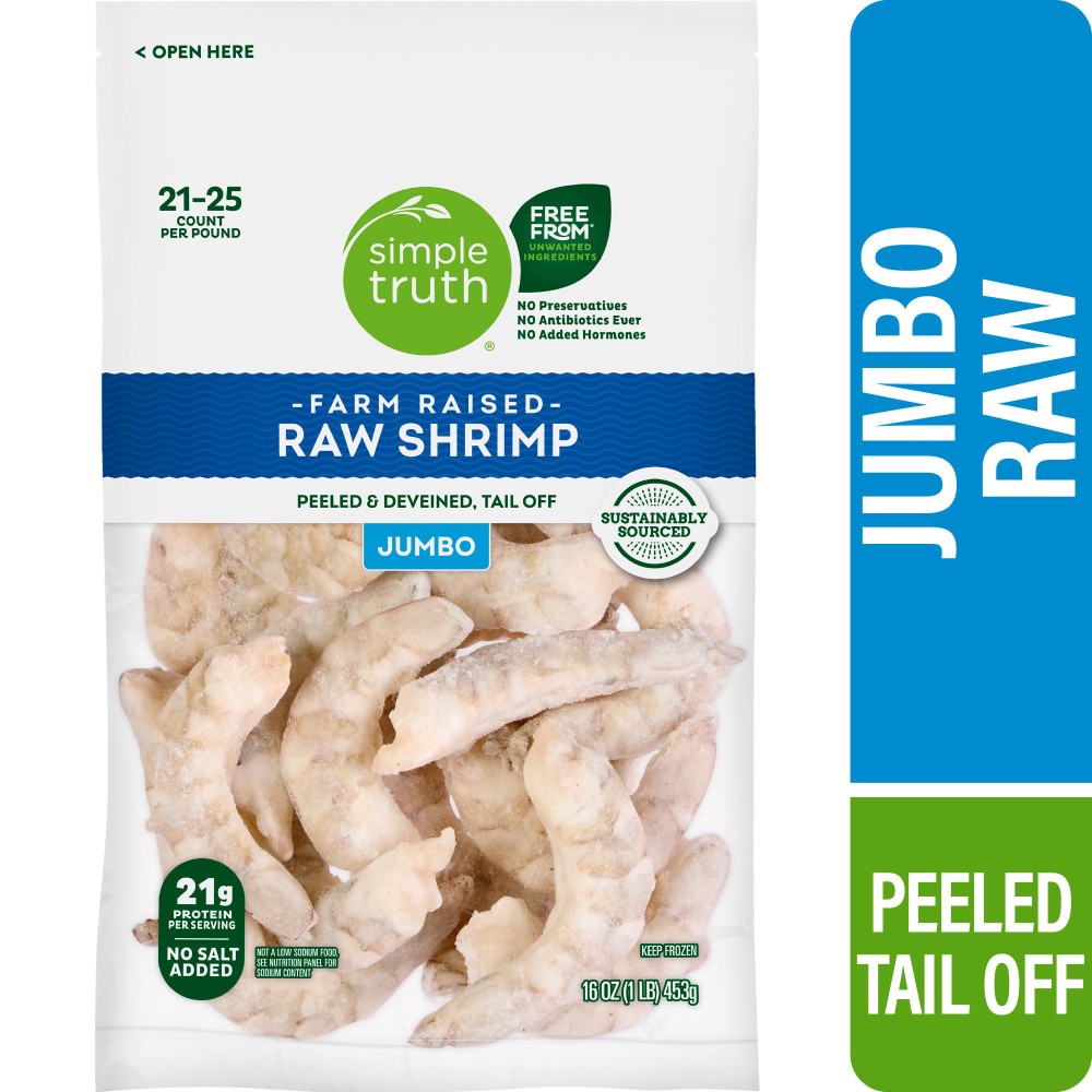 slide 1 of 6, Simple Truth Peeled & Deveined Jumbo Raw Shrimp, 16 oz