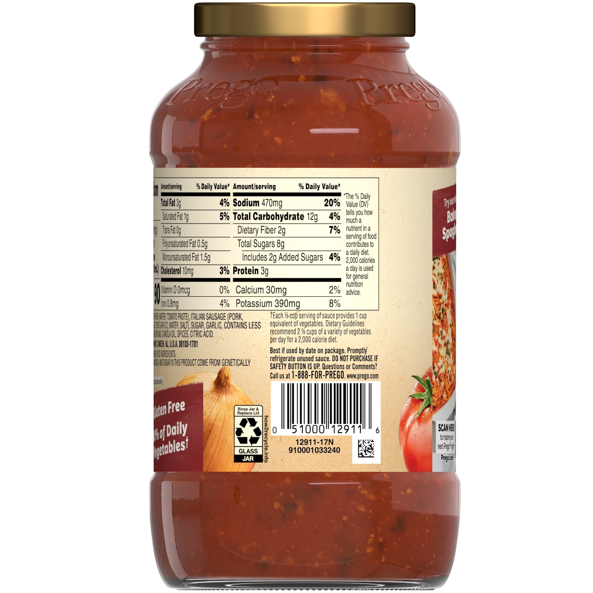 slide 4 of 5, Prego Italian Sausage and Garlic Meat Sauce, 23.5 oz Jar, 23.5 oz
