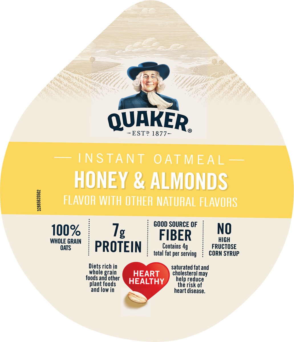 slide 4 of 7, Quaker Instant Oatmeal Honey Almond, 1.76 oz