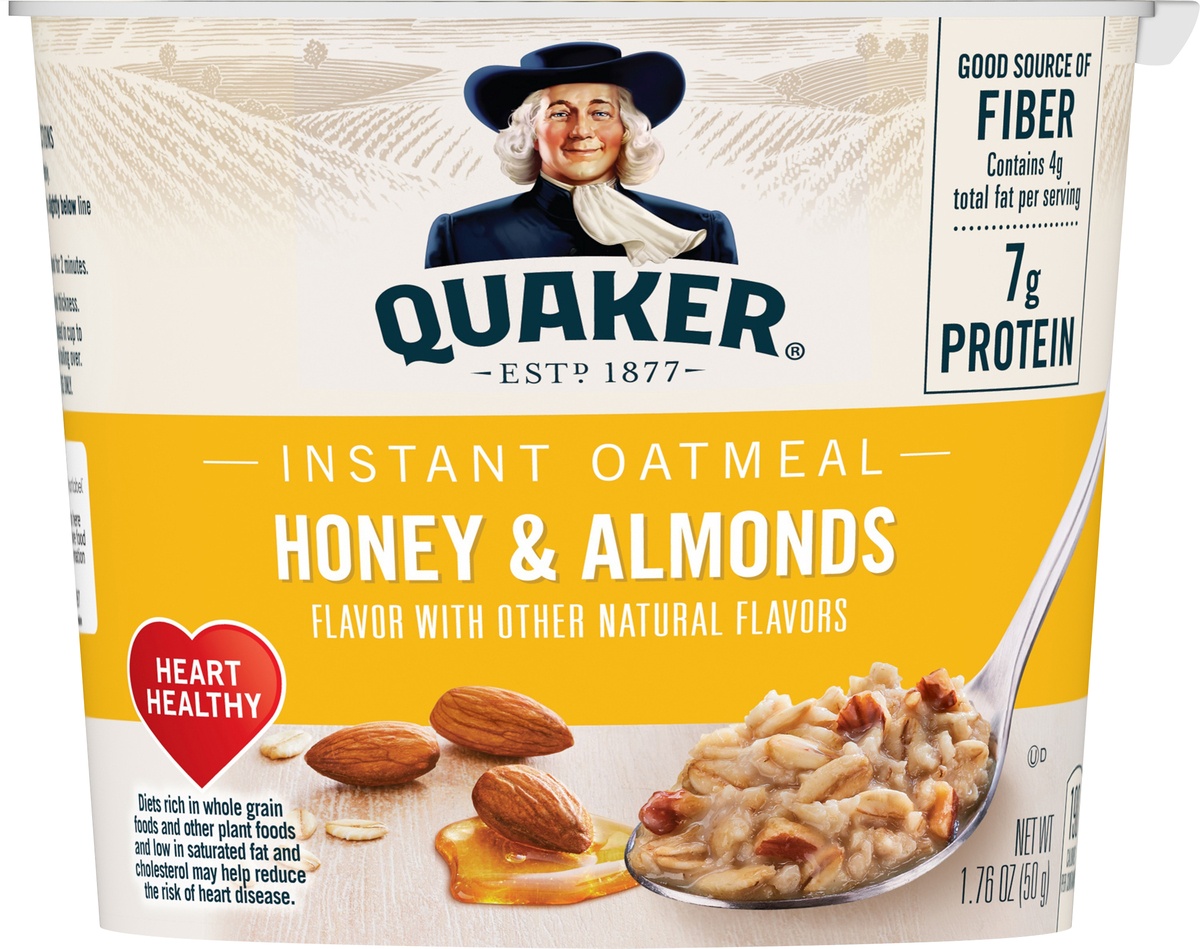slide 6 of 7, Quaker Instant Oatmeal Honey Almond, 1.76 oz