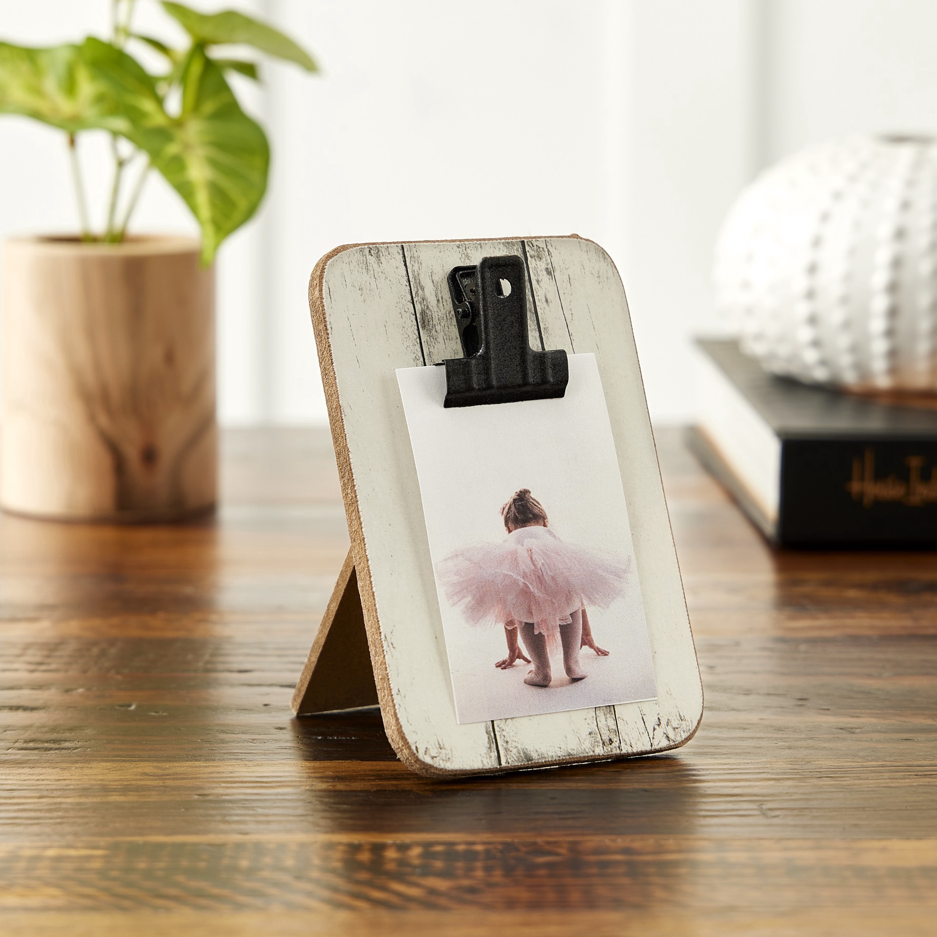 slide 3 of 3, White Distressed Mini Clip Frame By Studio Decor, 2 in x 3 in