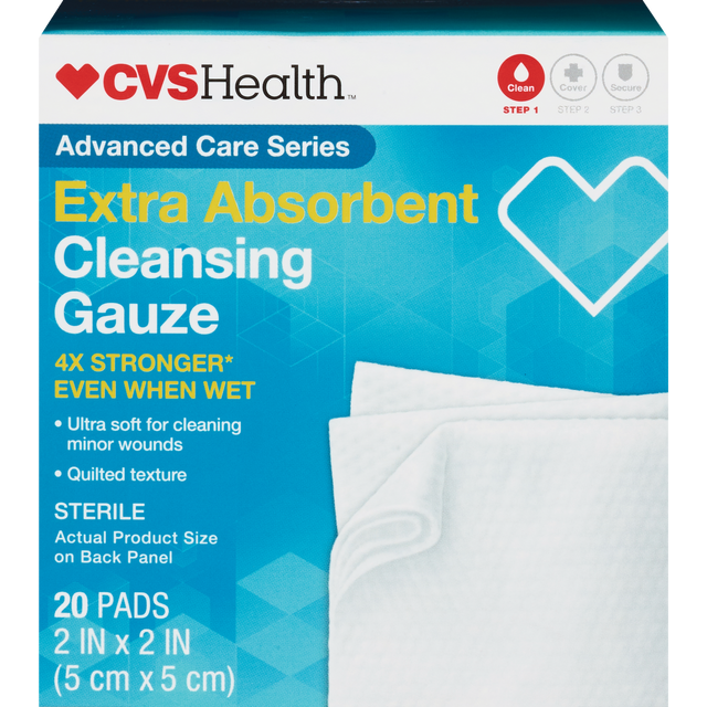 slide 1 of 1, CVS Health Sterile Clning Gauze 2X2, 1 ct