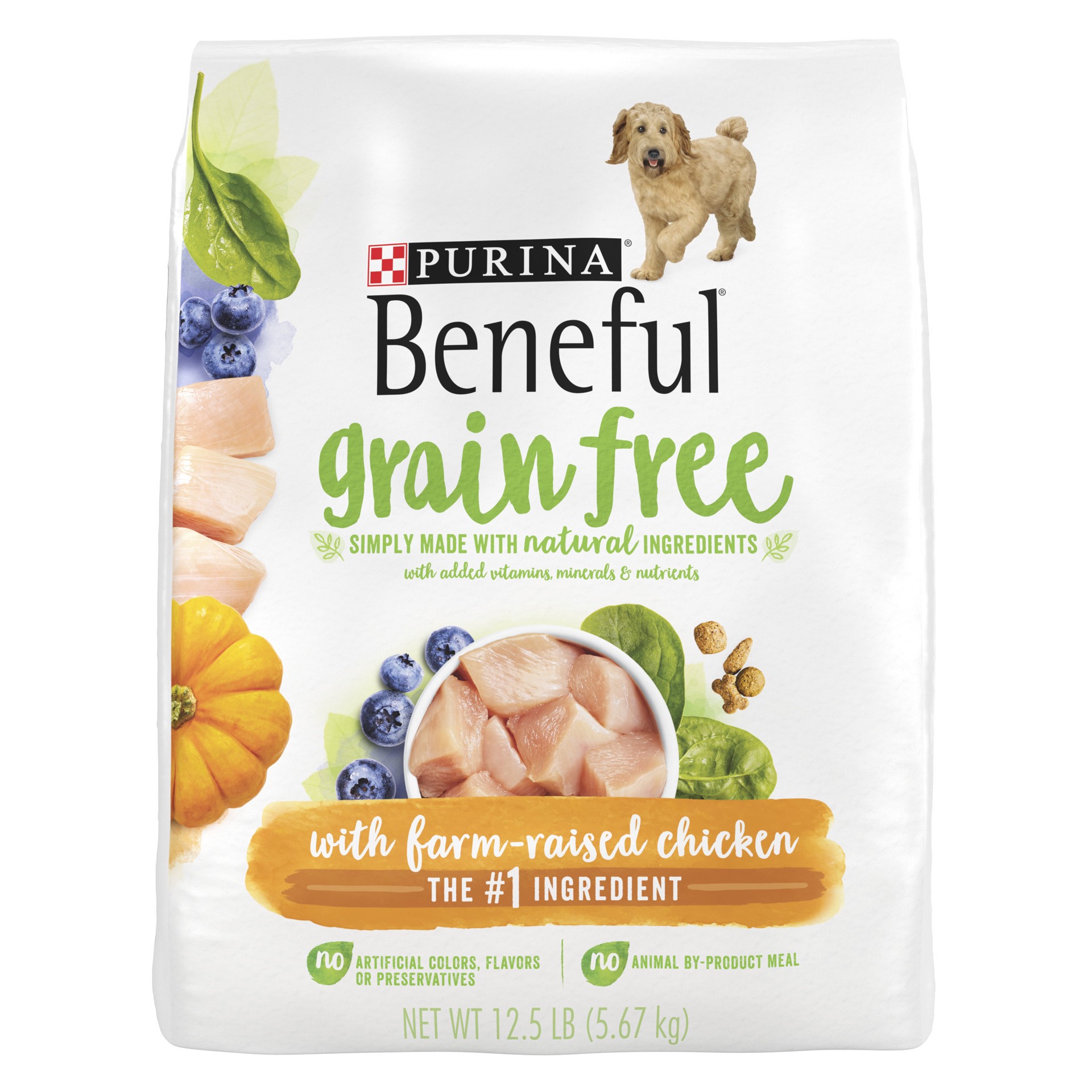 slide 1 of 9, Beneful Purina Beneful Grain Free, Natural Dry Dog Food, Grain Free With Real Farm Raised Chicken, 12.5 lb