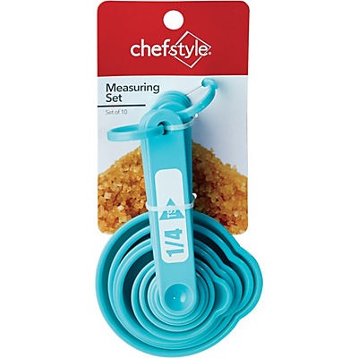 slide 1 of 1, chefstyle Blue Measuring Cup & SpoonSet, 10 ct