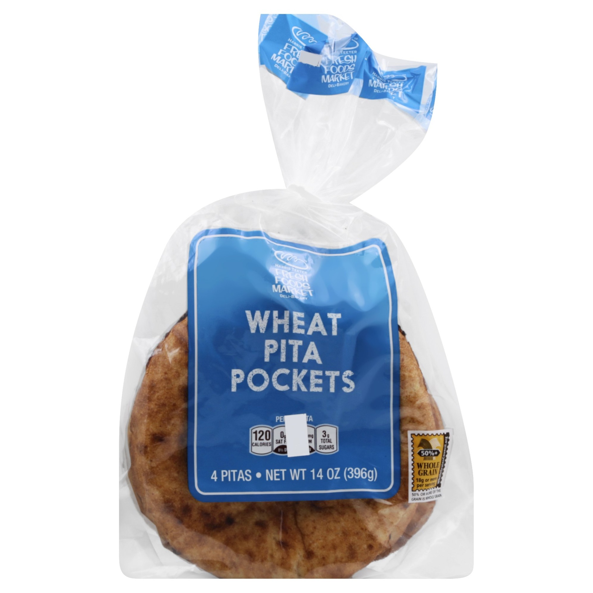 slide 1 of 1, Harris Teeter Fresh Foods Market Wheat Pita Pockets, 14 oz