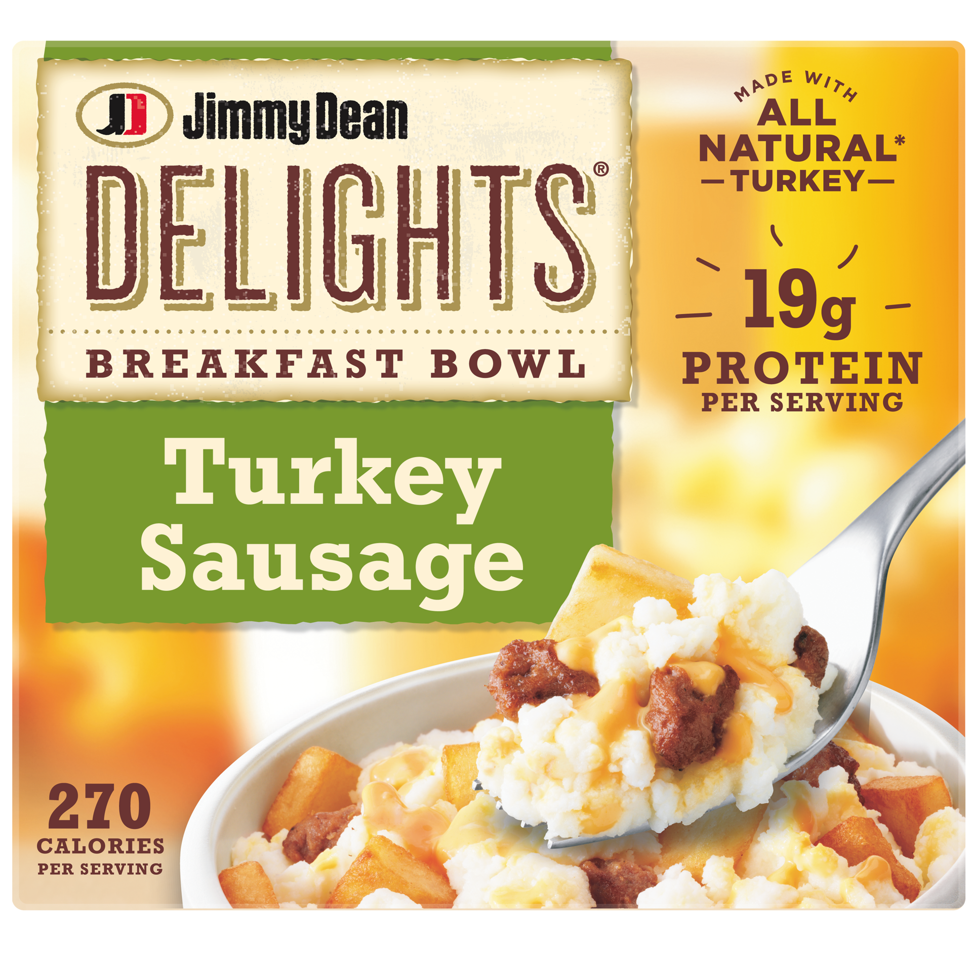 slide 1 of 9, Jimmy Dean Delights Breakfast Bowl, Turkey Sausage, Frozen, 7 oz Bowl, 198.45 g