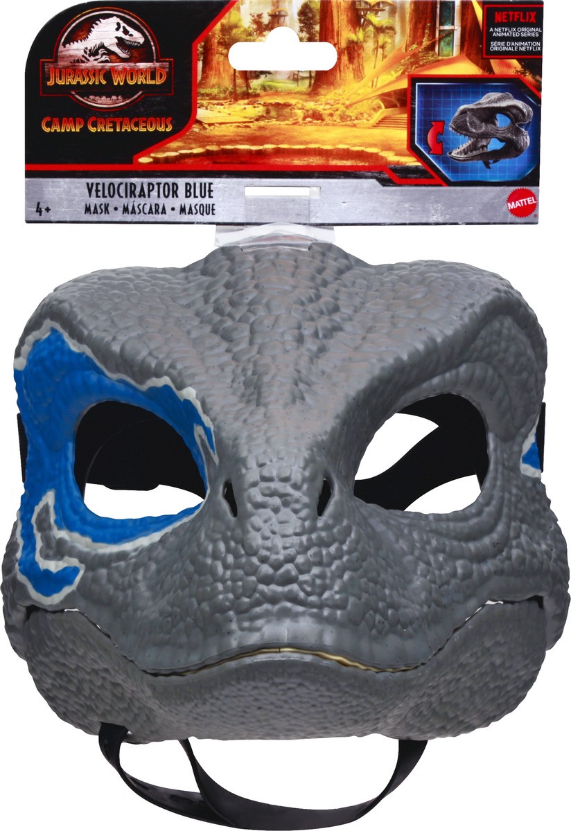 slide 5 of 9, Jurassic World 4+ Camp Cretaceous Velociraptor Blue Mask 1 ea, 1 ct