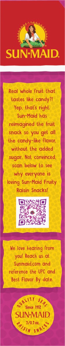 slide 8 of 11, Sun-Maid Fruity Raisin Snacks Sour Mixed Berry 7-Count Box/.7oz Pouches, 4.9 oz