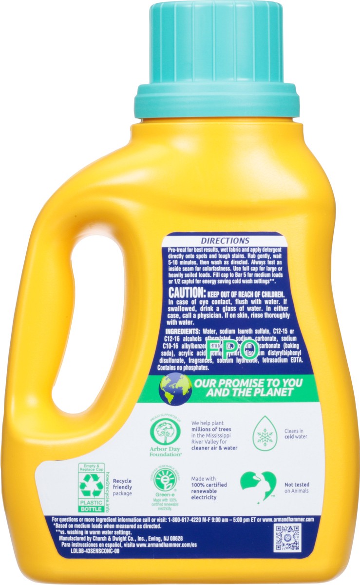slide 12 of 13, ARM & HAMMER Sensitive Skin Fresh Scent Detergent 36.5 fl oz, 36.5 fl oz
