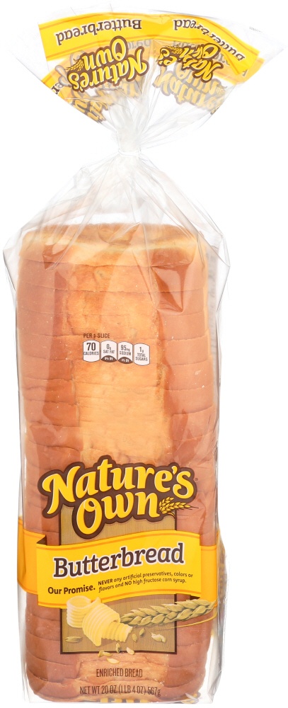 slide 1 of 8, Nature's Own Butter Bread, 20 oz