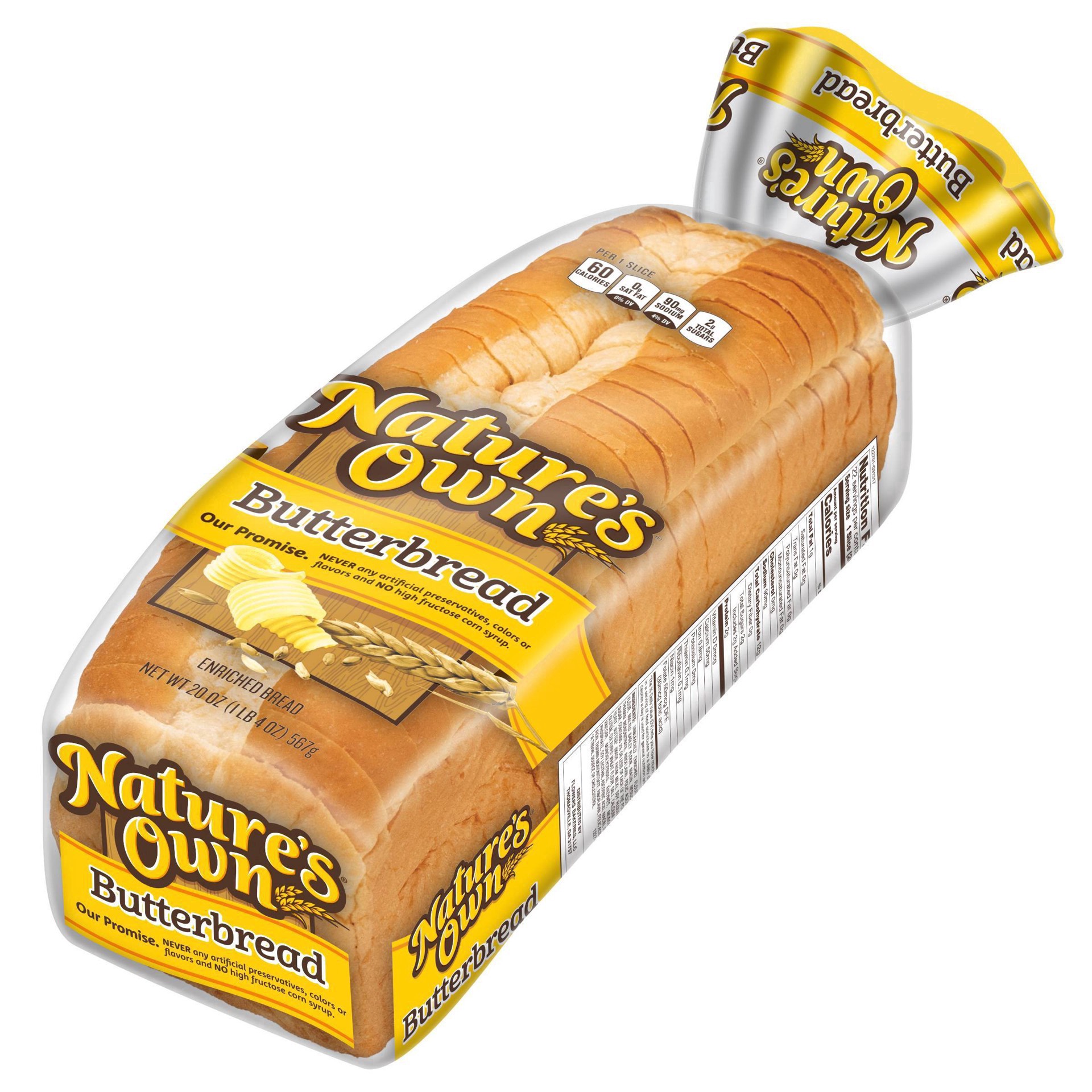 slide 5 of 13, Natures Own Butterbread Sliced White Bread - 20 Oz, 20 oz