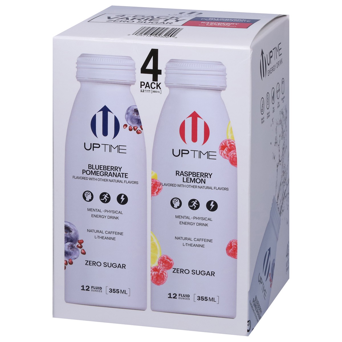 slide 6 of 14, UPTIME Zero Sugar Blueberry Pomegranate/Raspberry Lemon Energy Drink - 4 ct, 4 ct