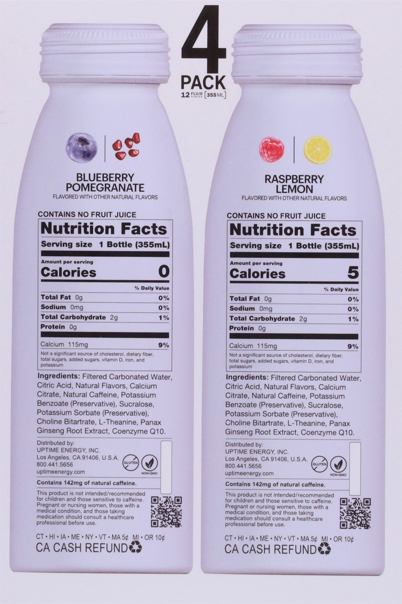 slide 2 of 14, UPTIME Zero Sugar Blueberry Pomegranate/Raspberry Lemon Energy Drink - 4 ct, 4 ct
