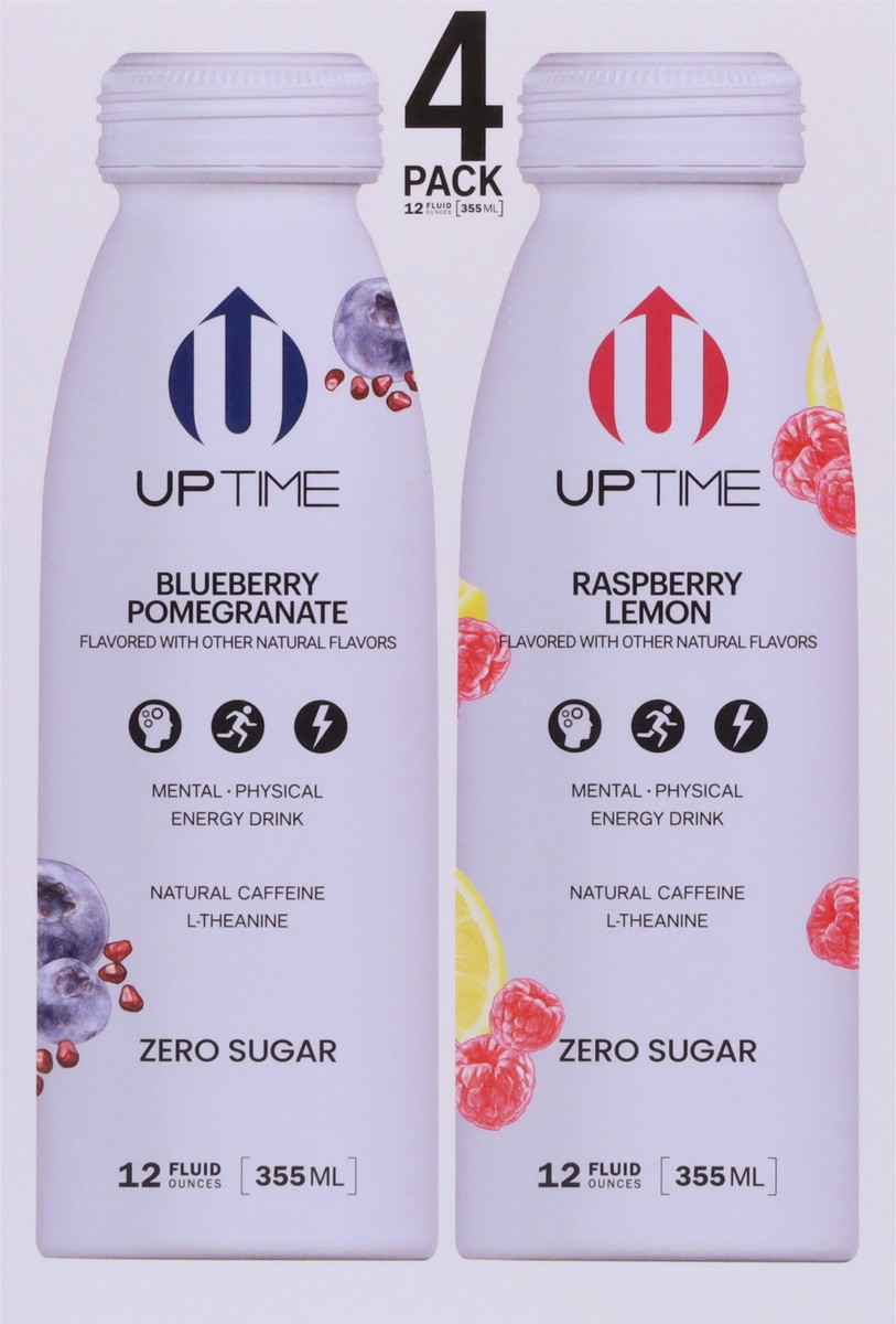 slide 14 of 14, UPTIME Zero Sugar Blueberry Pomegranate/Raspberry Lemon Energy Drink - 4 ct, 4 ct