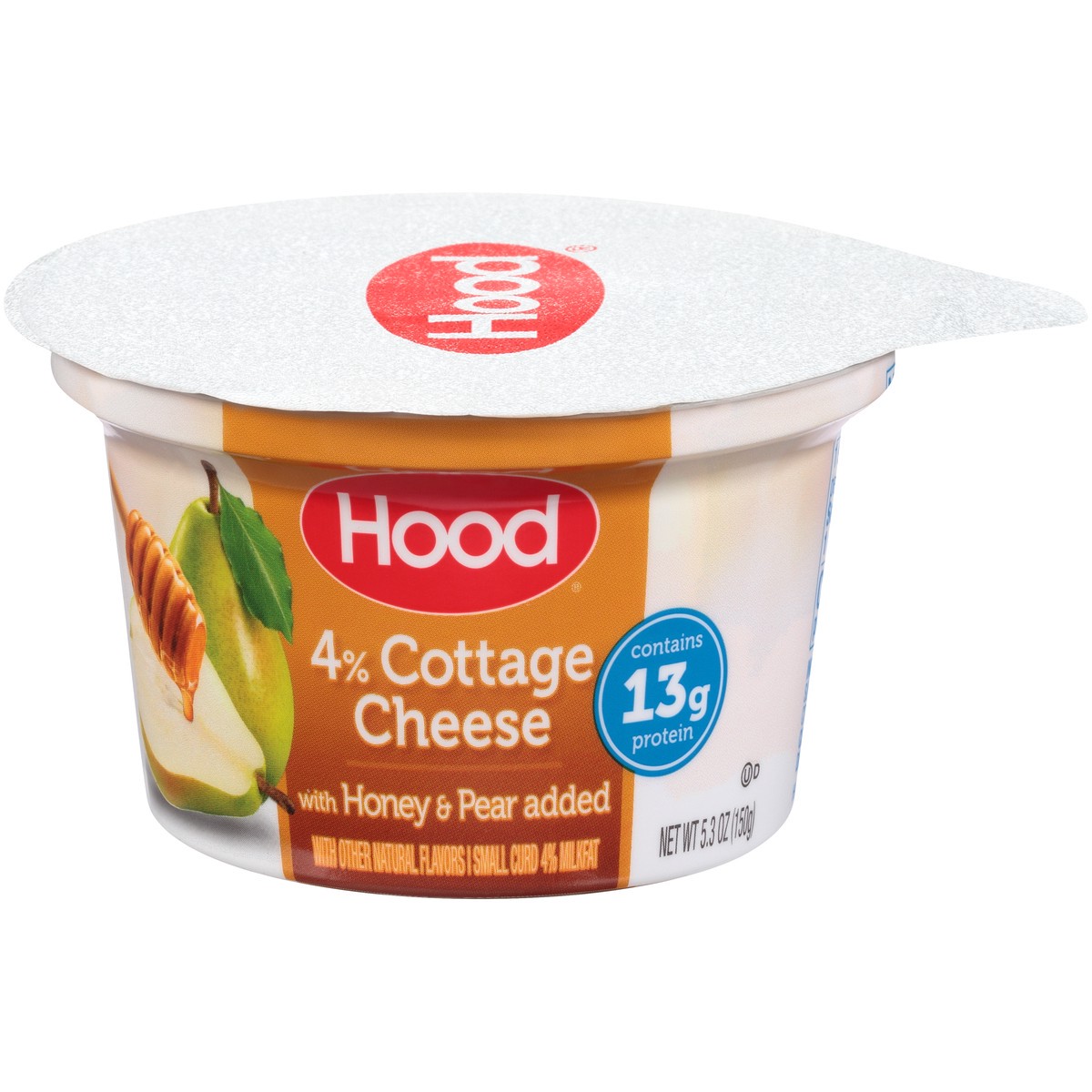 slide 1 of 8, Hood Small Curd 4% Cottage Cheese with Honey & Pear Added 5.3 oz. Cup, 5.3 oz