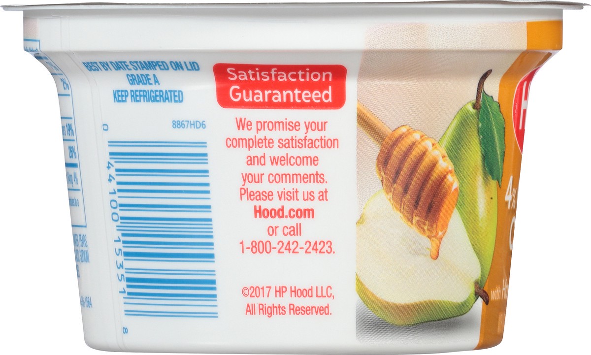 slide 5 of 8, Hood Small Curd 4% Cottage Cheese with Honey & Pear Added 5.3 oz. Cup, 5.3 oz