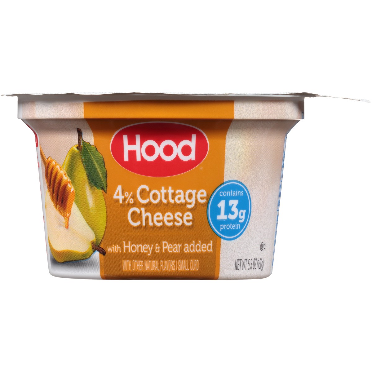 slide 1 of 8, Hood Small Curd 4% Cottage Cheese with Honey & Pear Added 5.3 oz. Cup, 5.3 oz