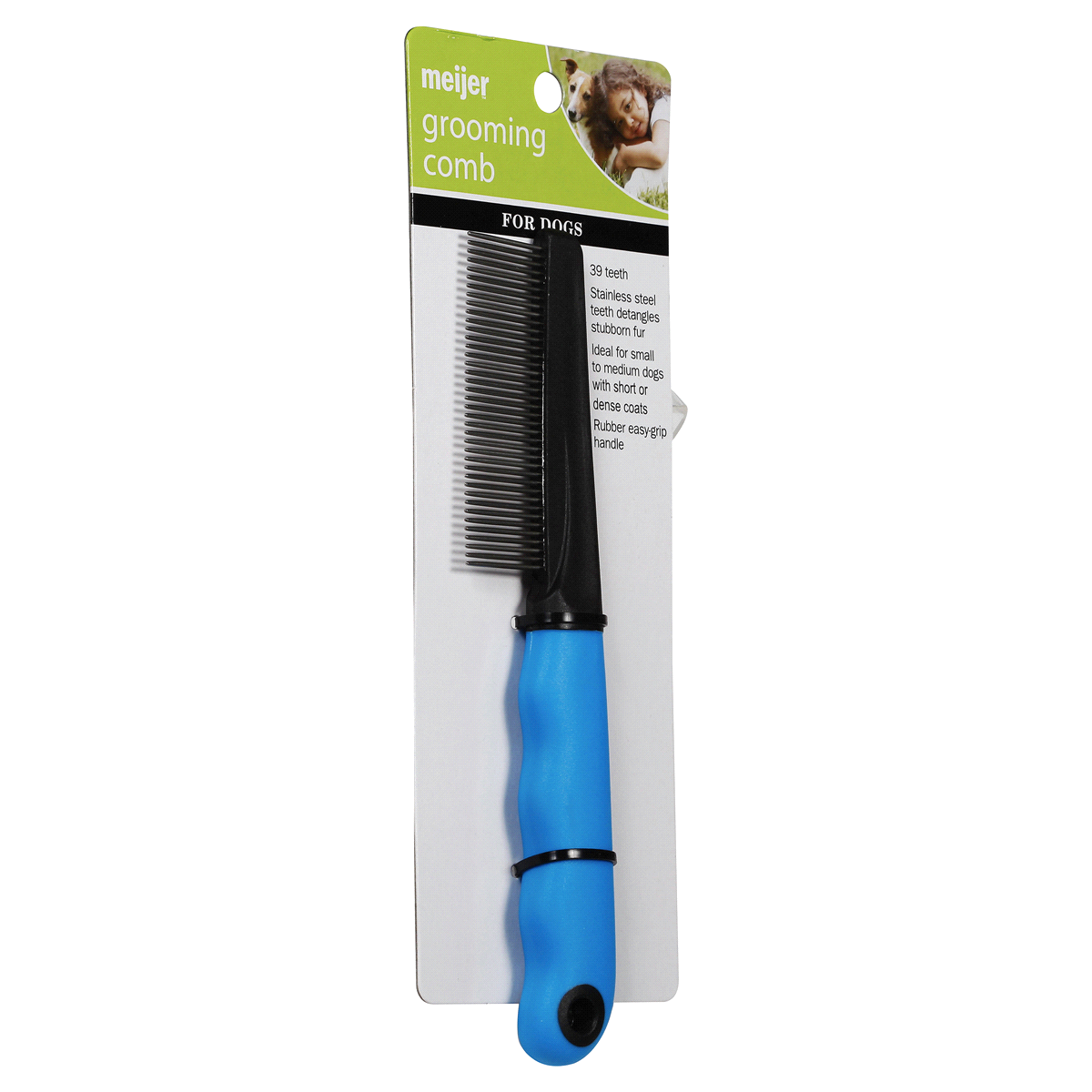 slide 3 of 4, Meijer Grooming Comb for Dogs, Blue, 1 ct