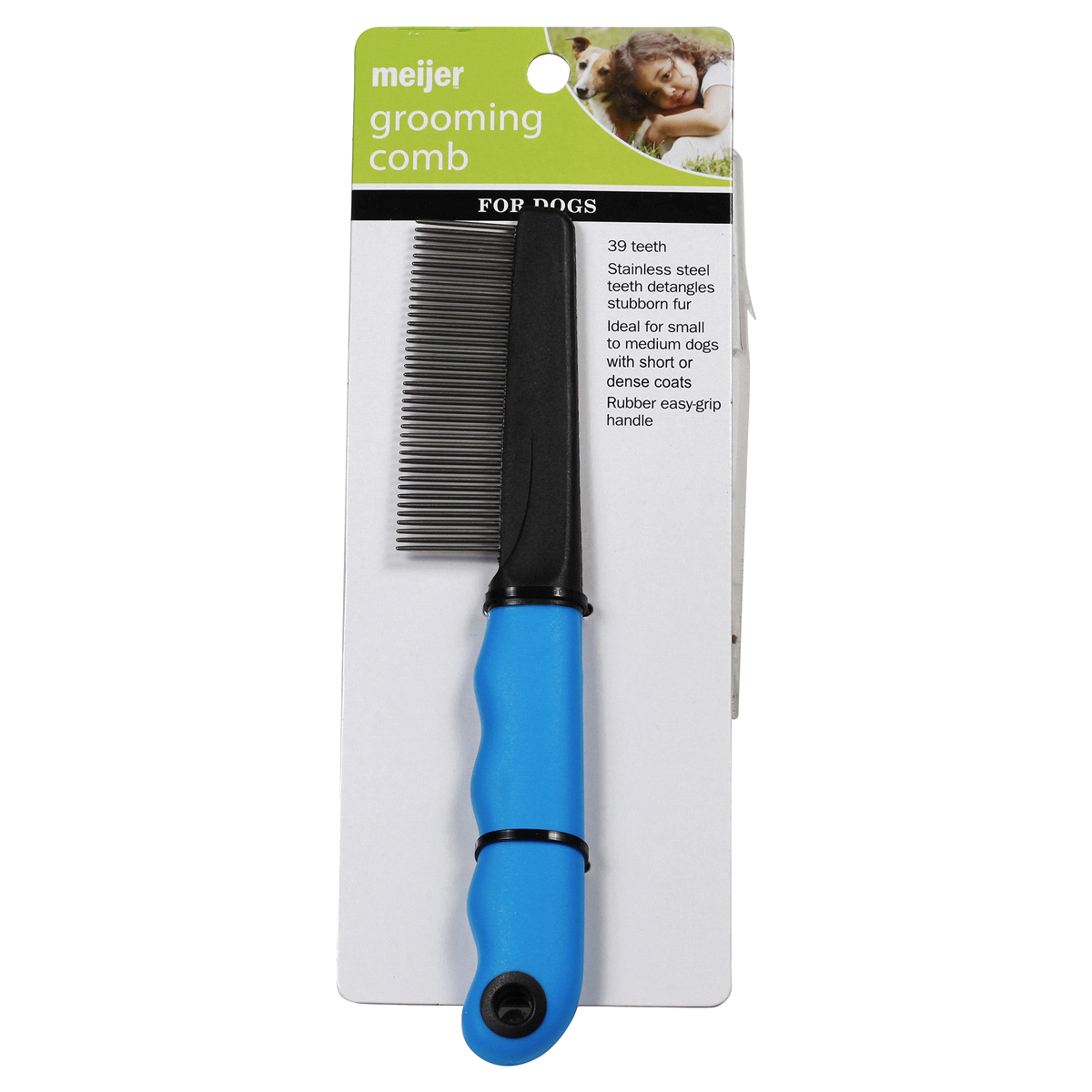 slide 1 of 4, Meijer Grooming Comb for Dogs, Blue, 1 ct