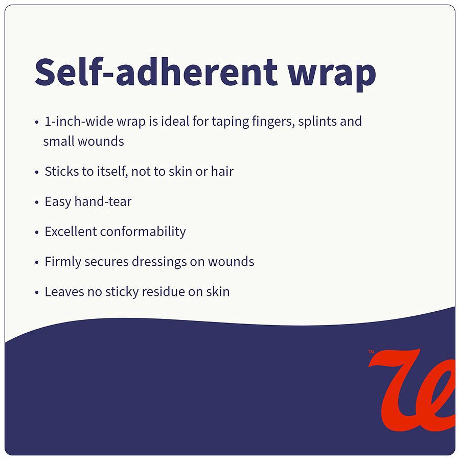 slide 5 of 5, Walgreens Self-Adherent Wrap 1 inch, 1 ct