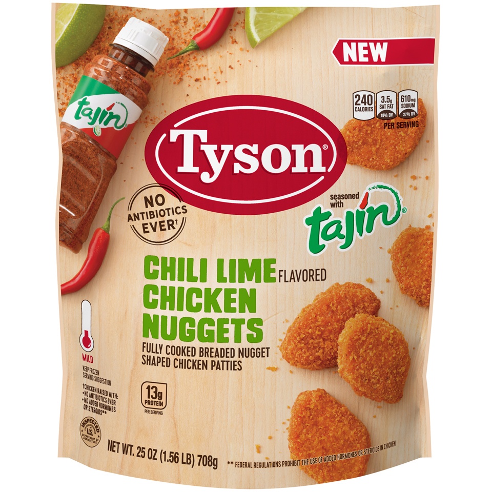 slide 1 of 6, Tyson Fully Cooked Chili Lime Chicken Nuggets, 25 oz