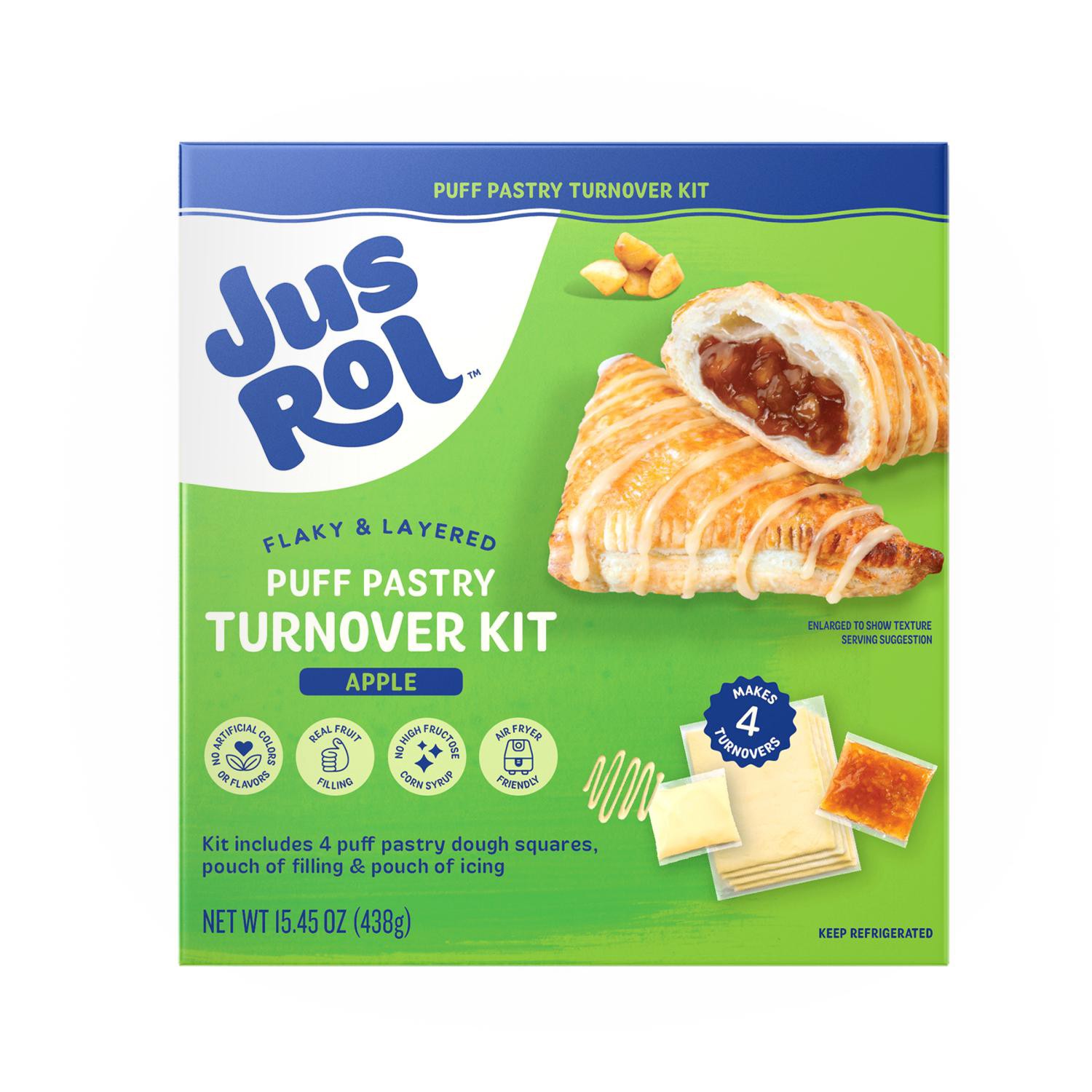 slide 1 of 6, JUS-ROL Jus Rol Puff Pastry Turnover Kit Apple 13.46 Oz, 13.46 oz