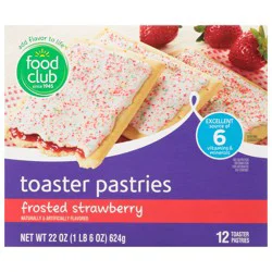 Food Club Frosted Strawberry Toaster Pastries 12 ea Box