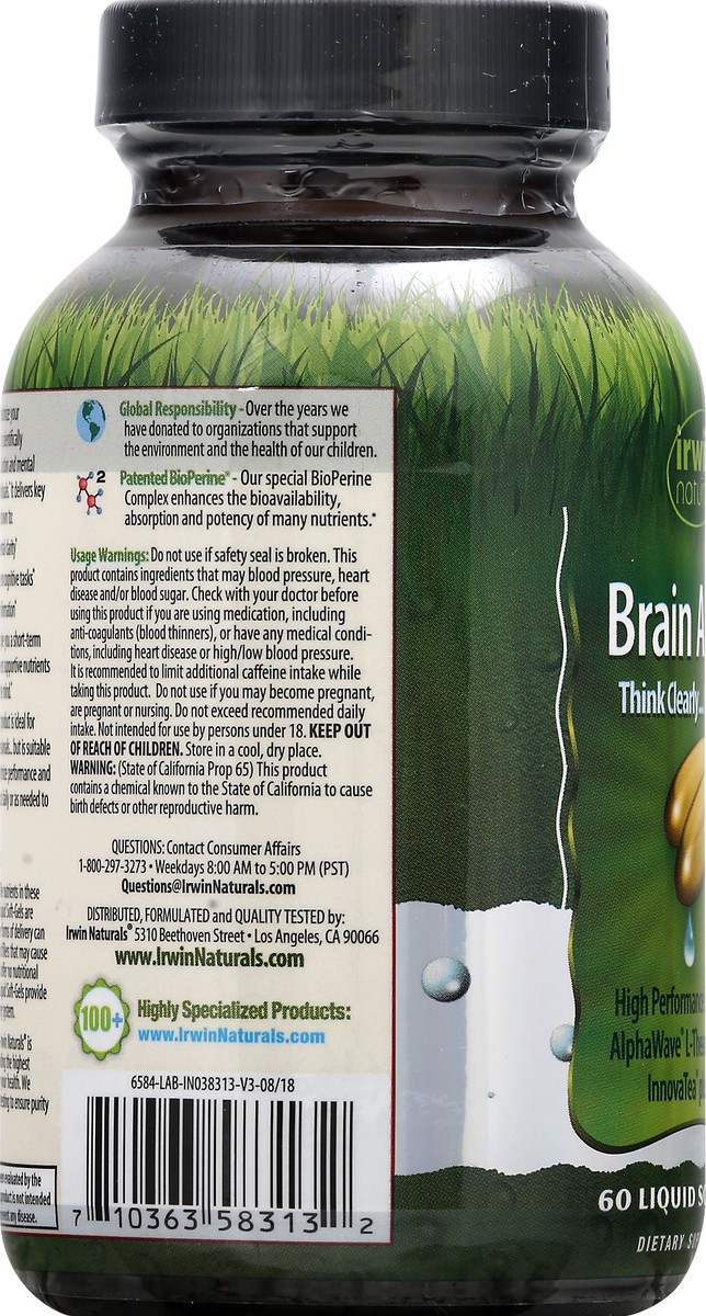 slide 10 of 11, Irwin Naturals Liquid Soft-Gels Brain Awake 60 ea, 60 ct