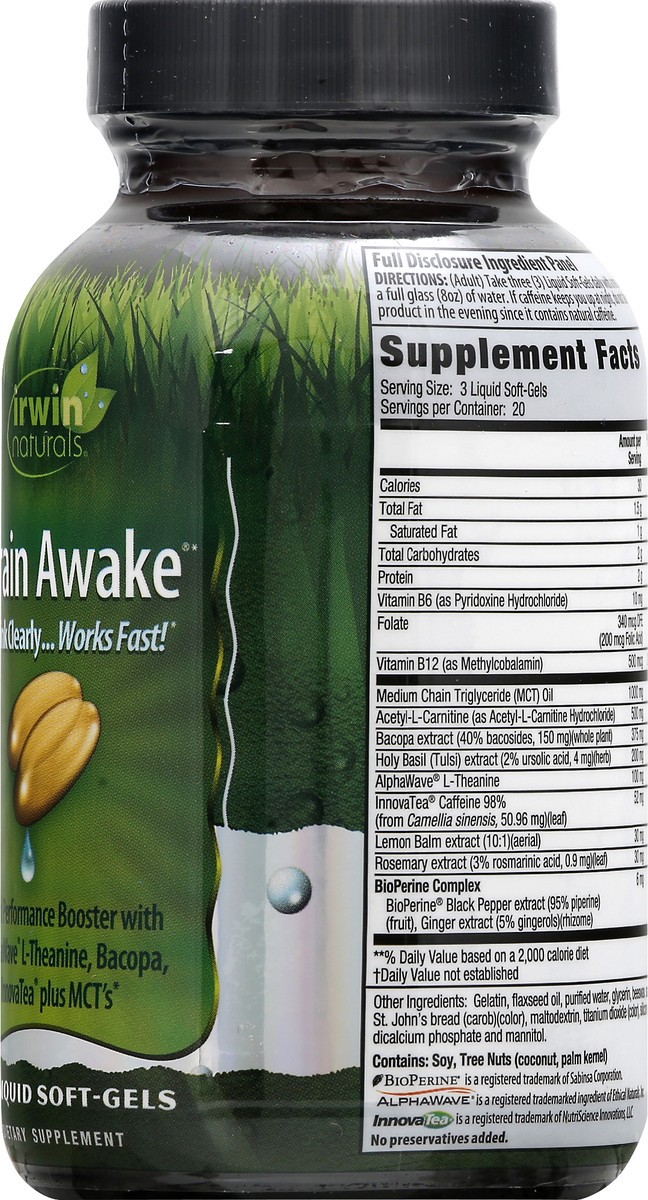 slide 4 of 11, Irwin Naturals Liquid Soft-Gels Brain Awake 60 ea, 60 ct