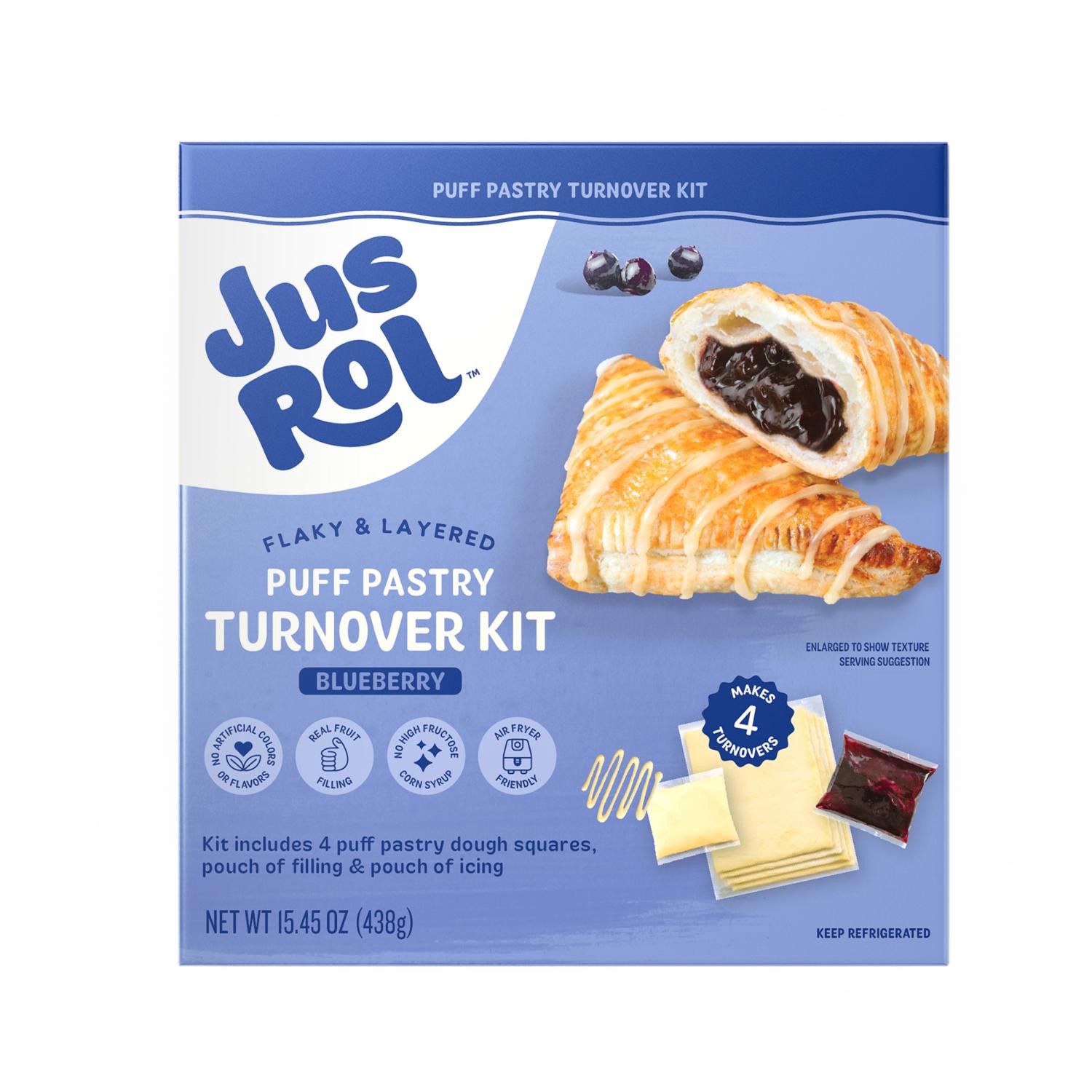 slide 1 of 6, JUS-ROL Jus Rol Puff Pastry Turnover Kit Blueberry 15.45 Oz, 15.45 oz
