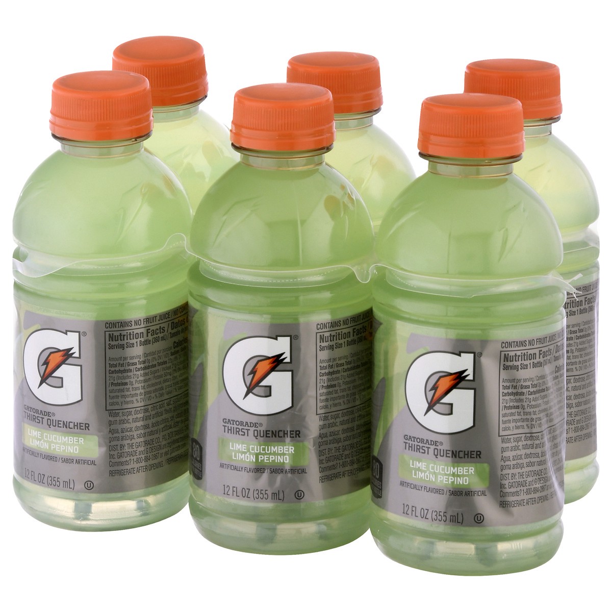 slide 2 of 10, Gatorade Thirst Quencher Lime Cucumber Artificially Flavored 12 Fl Oz 6 Count, 6 ct